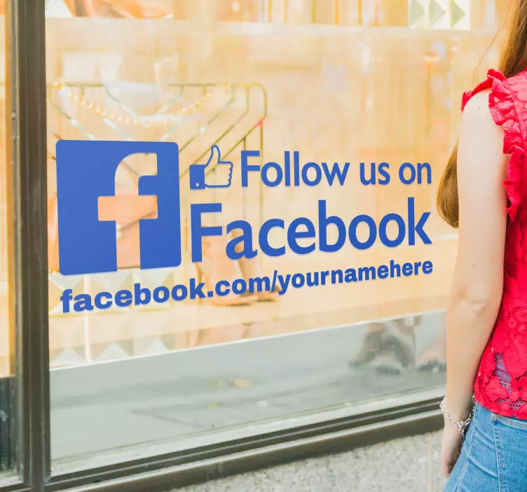 Vetrofania personalizzata seguici su Facebook - TenStickers