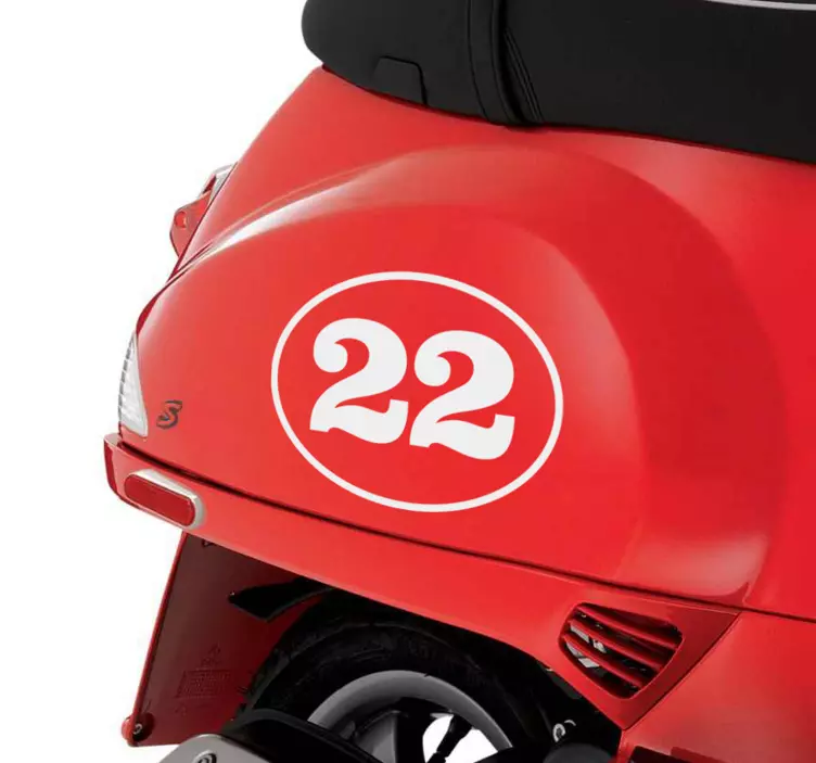 Adesivo moto personalizzato numero per veicolo - TenStickers