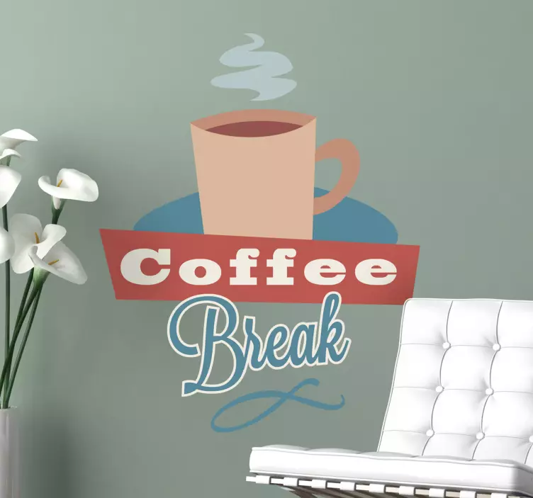 Adesivo per vetrina coffe break - TenStickers