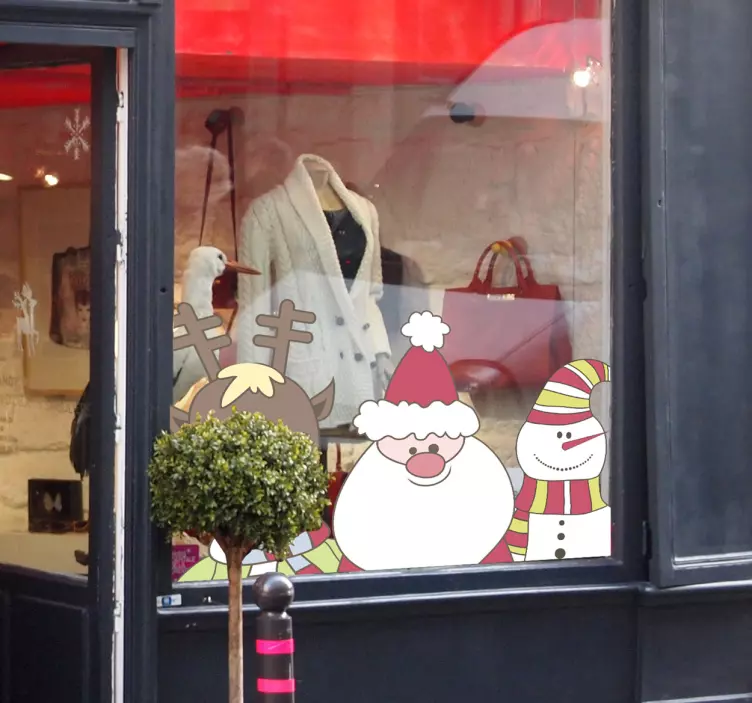 Vetrofania personaggi di Natale - TenStickers