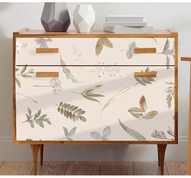 Adesivo decorativo sovrapposizione di motivi floreali - TenStickers