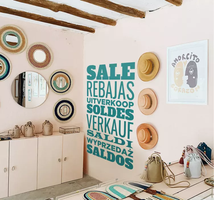 Adesivo saldi in varie lingue - TenStickers