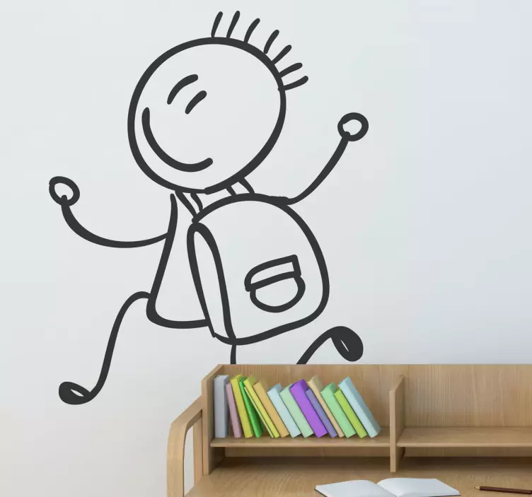 Adesivo bambini a scuola con allegria - TenStickers