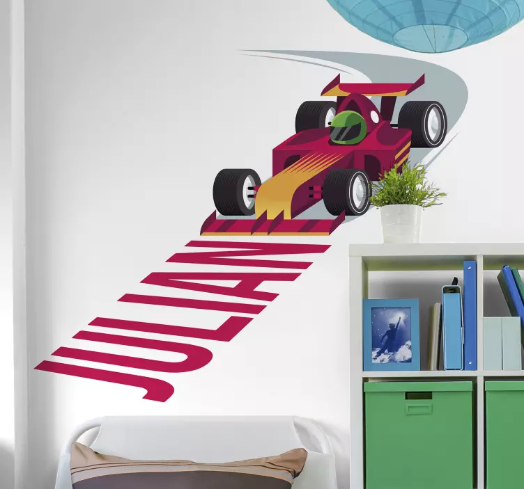 Adesivo personalizzato nome macchina da corsa - TenStickers