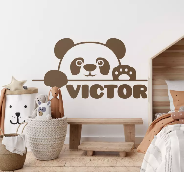 Adesivo panda nome personalizzato - TenStickers