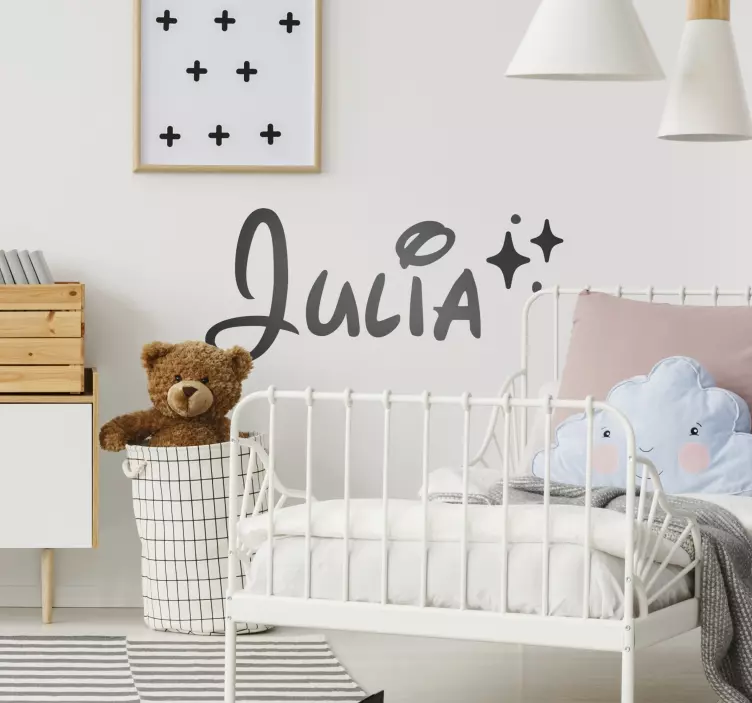 Sticker cameretta bambini nome con stelle - TenStickers