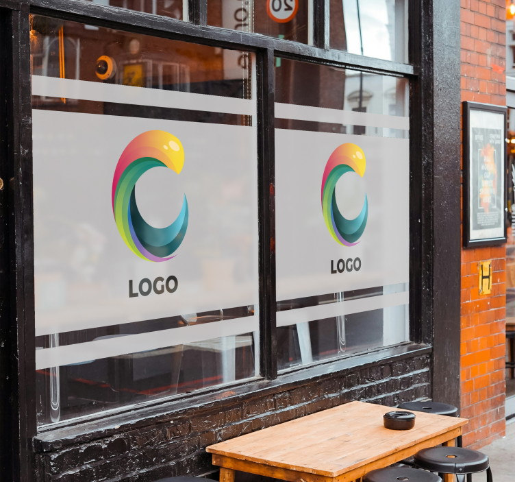 Adesivo per vetrina traslucido logo personalizzato - TenStickers