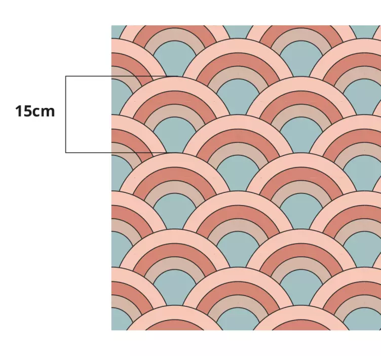 Carta adesiva per mobili onde con motivo curvo - TenStickers