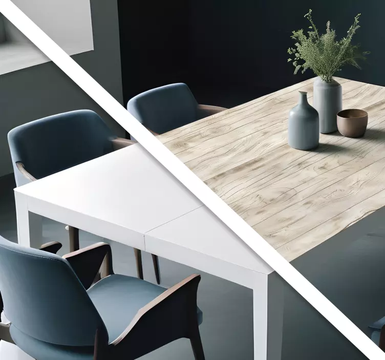 Adesivo murale sala da pranzo legno chiaro per tavolo - TenStickers