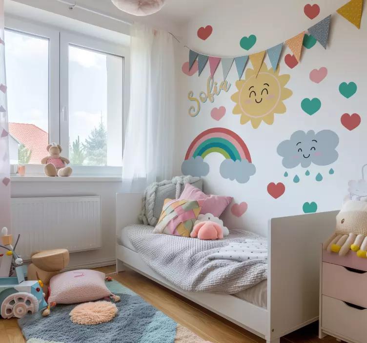 Adesivo murale illustrazione buona alba - TenStickers