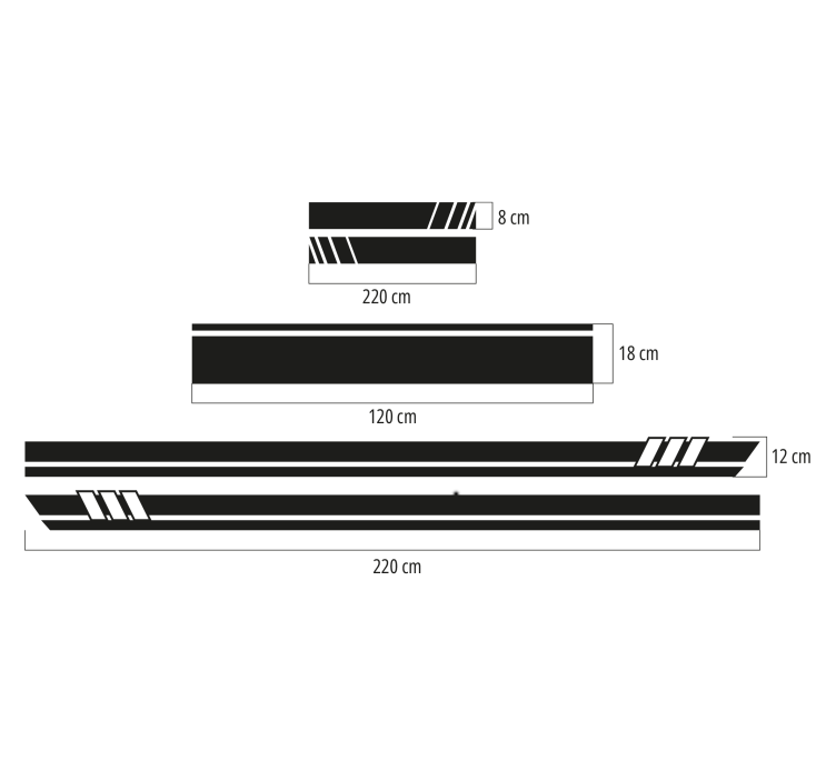 Adesivo per auto strisce set 5 pezzi - TenStickers