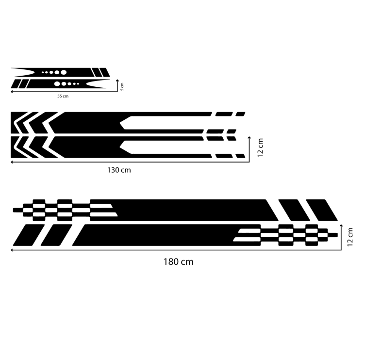 Adesivo per auto strisce 3 disegni - TenStickers