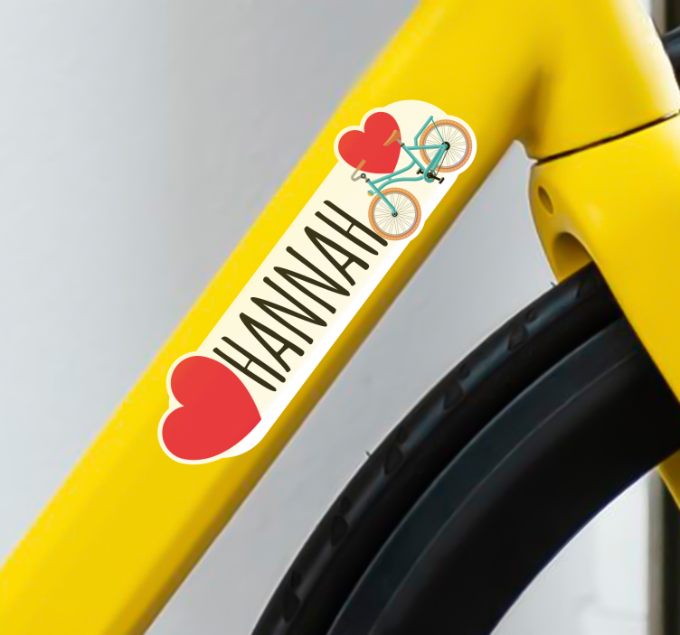 Adesivo per bici bici due cuori - TenStickers