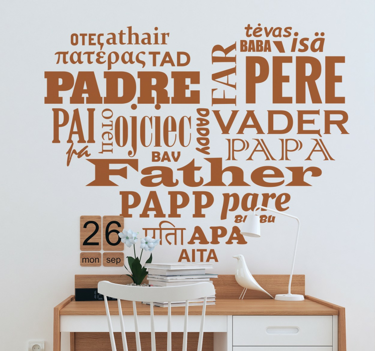Adesivo per vetrine padre lingue diverse - TenStickers