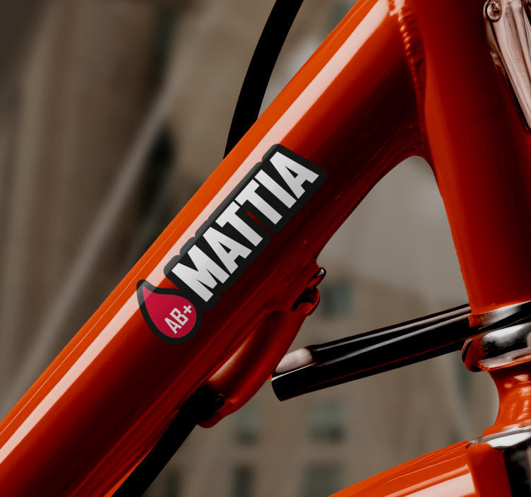 Adesivo per bici bandiera con nome gruppo sanguigno - TenStickers
