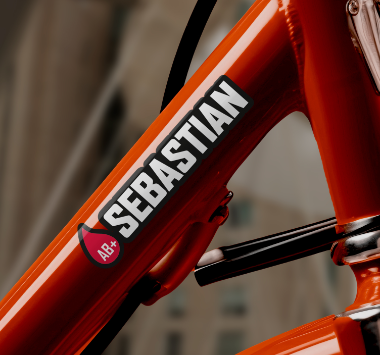 Adesivo per bici bandiera con nome gruppo sanguigno - TenStickers