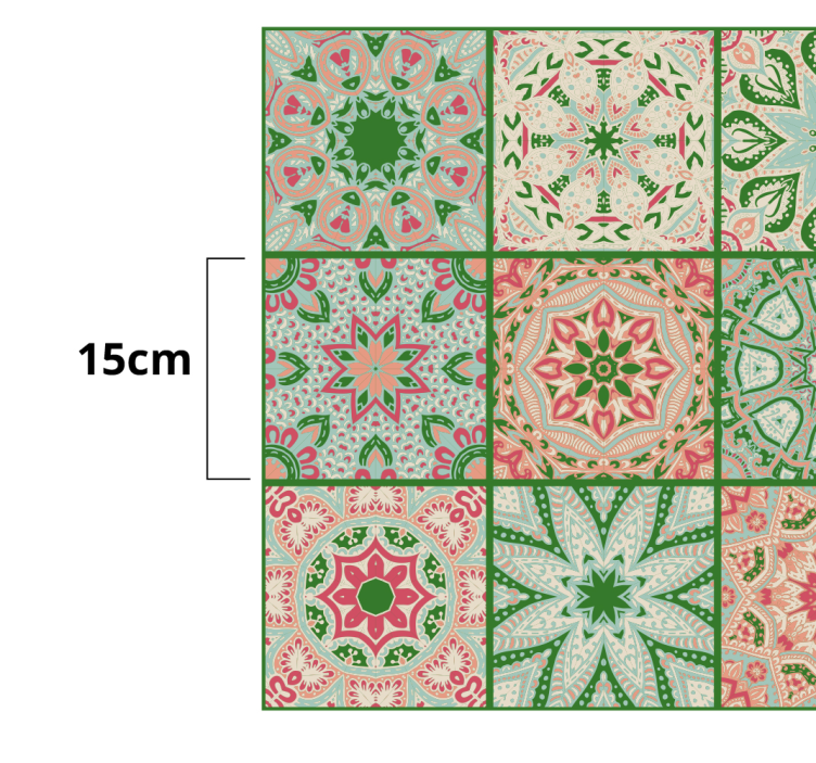 Adesivo decorativo piastrelle con motivi colorati - TenStickers
