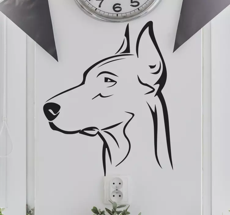Adesivi animali profilo dobermann - TenStickers