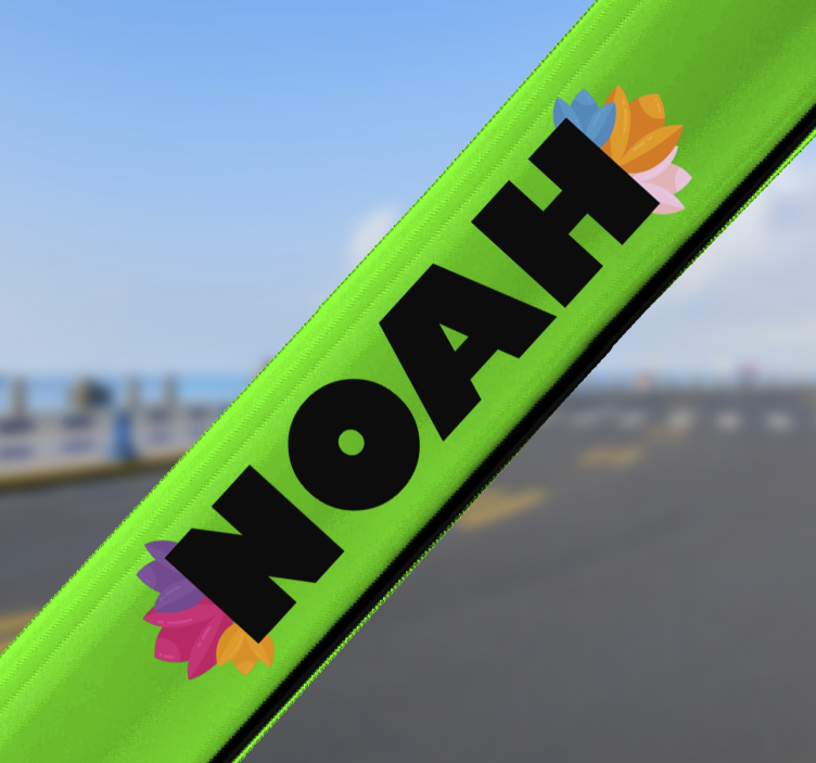 Adesivi bici nome personalizzabili decorazione floreale - TenStickers