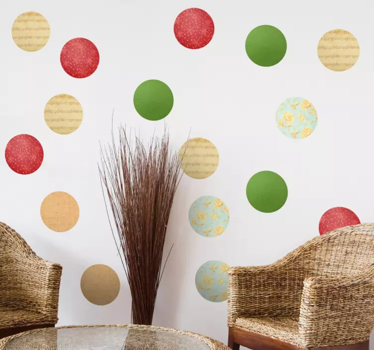 Adesivi circolari di Natale - TenStickers