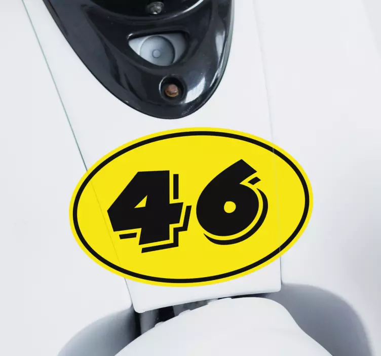 Adesivo giallo per moto con numero - TenStickers