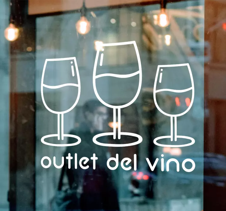 Adesivi per  vetrine negozio outlet del vino - TenStickers