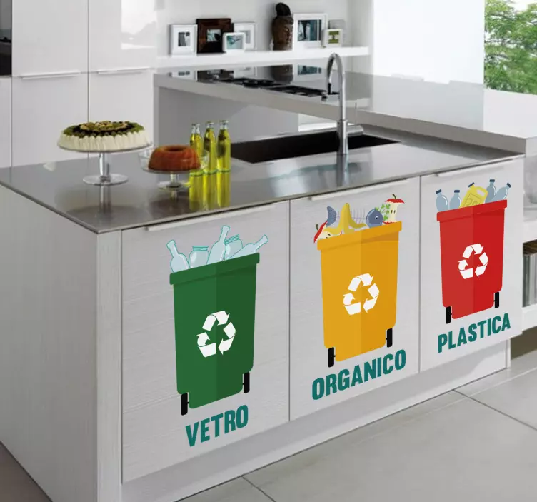 Adesivi raccolta differenziata casa - TenStickers