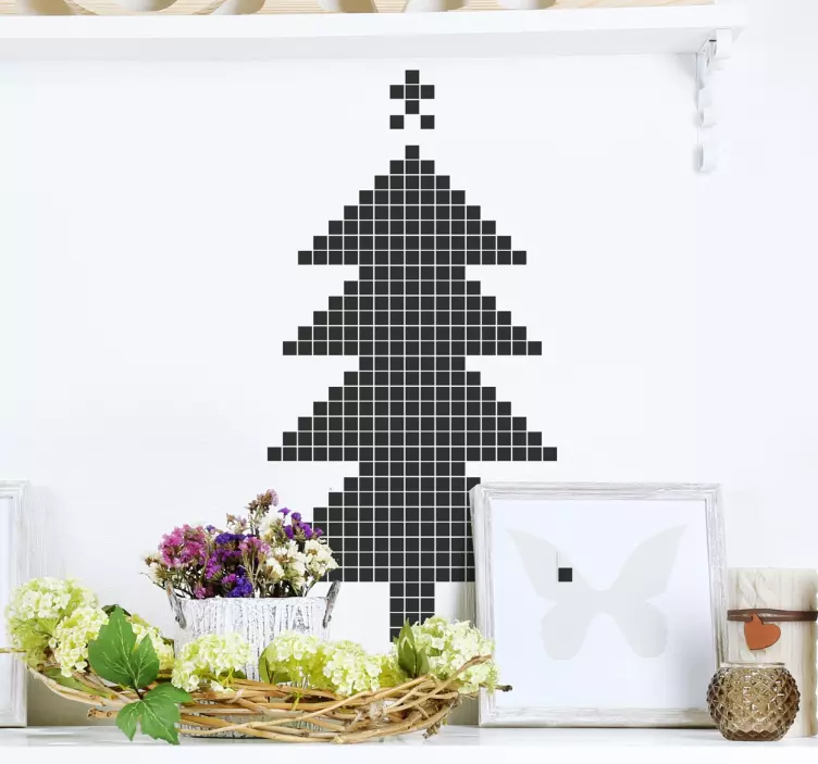Adesivo albero di natale pixel - TenStickers