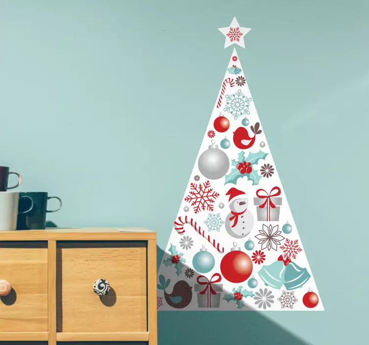 Adesivo albero di natale triangolare - TenStickers