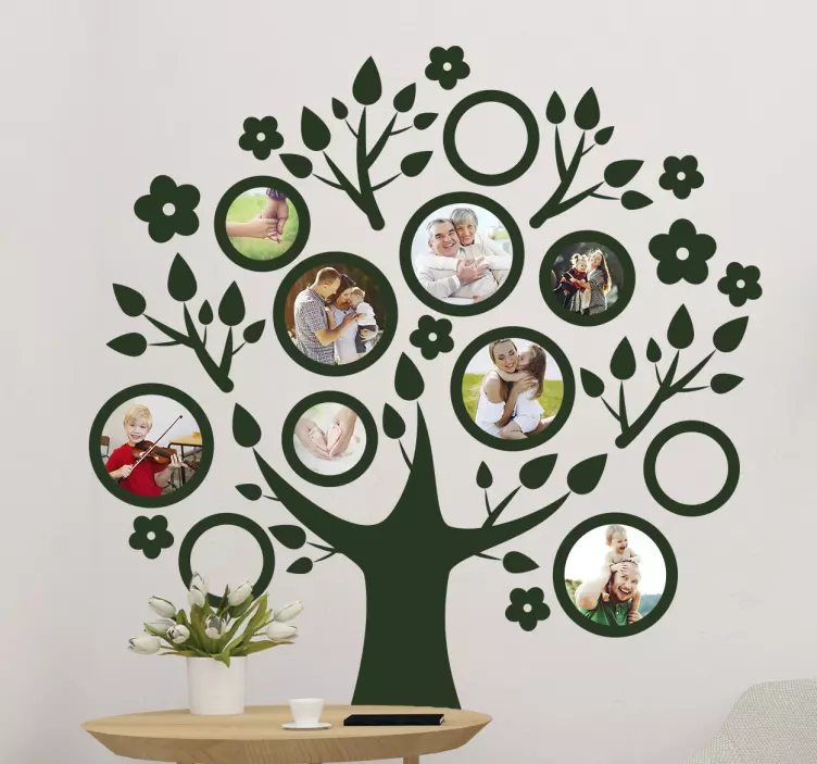 Adesivo albero foto di famiglia - TenStickers