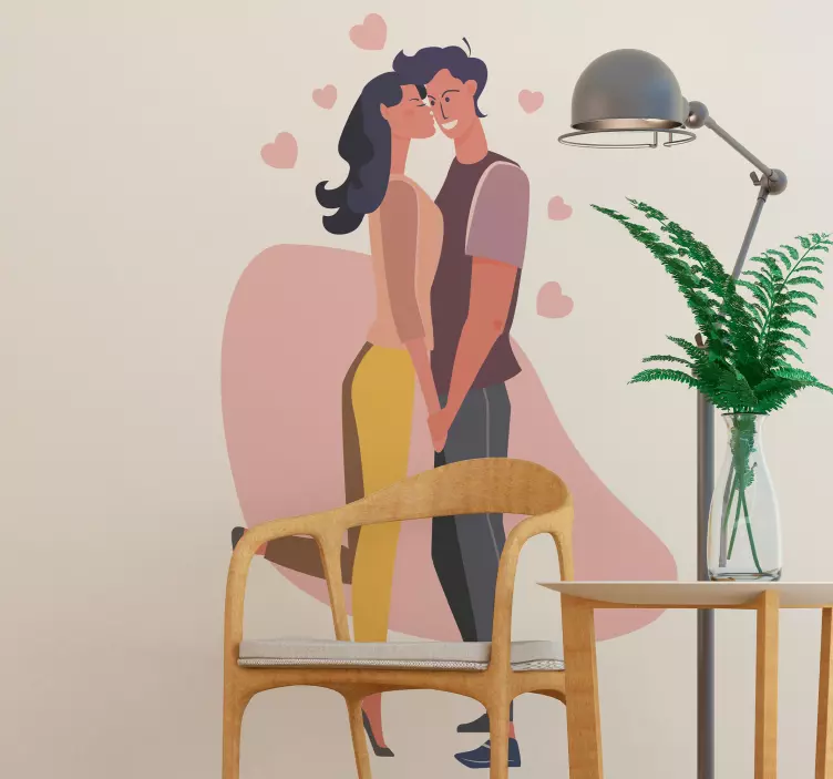 Adesivo amore coppia che si tiene per mano - TenStickers