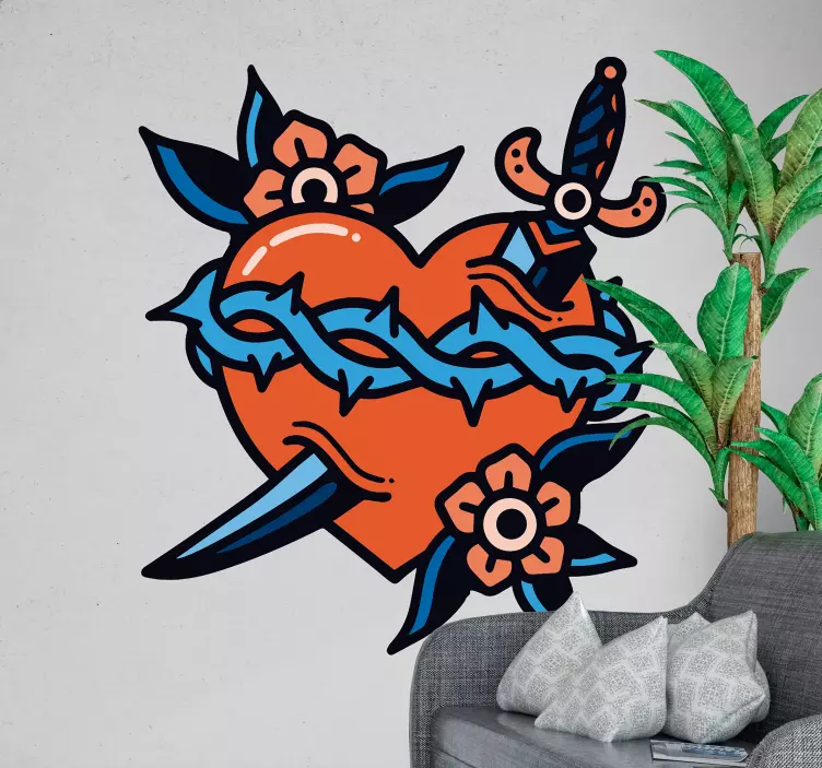 Adesivo amore cuore e lama - TenStickers