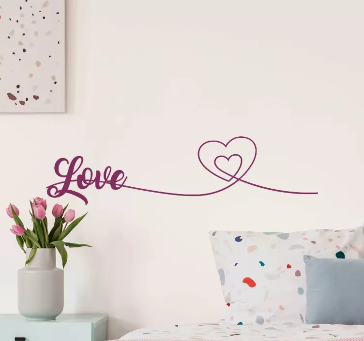 Adesivo amore flusso di cuore elegante - TenStickers