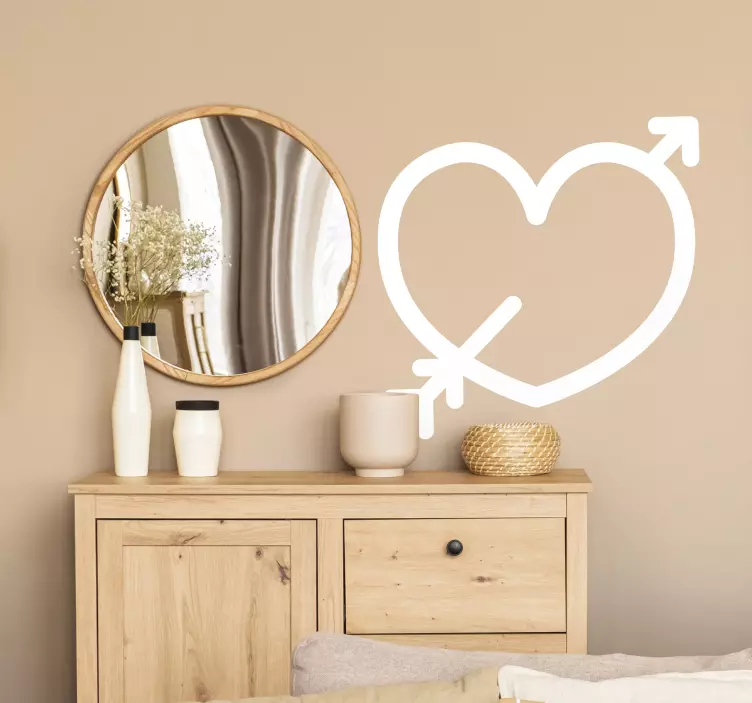 Splendido adesivo d'amore con freccia nel cuore - TenStickers