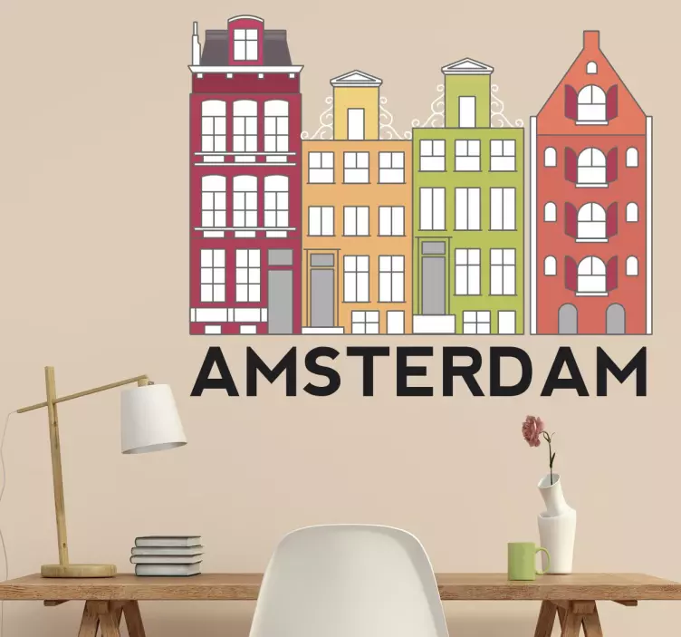 Adesivo Amsterdam Edifici - TenStickers