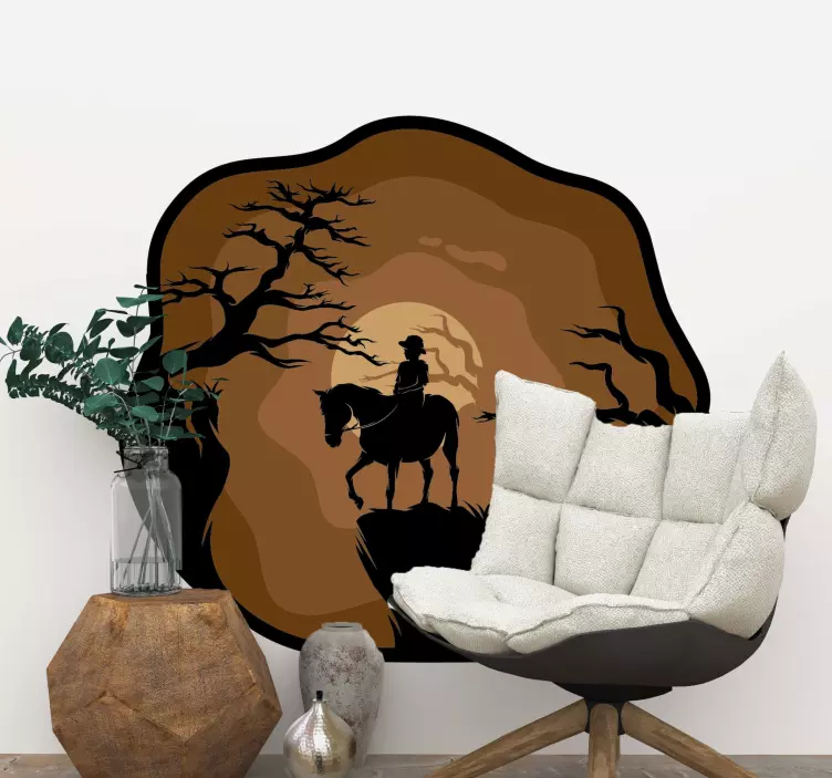 Adesivo animale cowboy con cavallo - TenStickers
