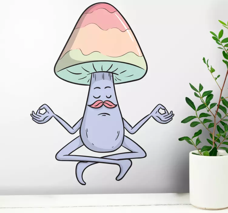 Adesivo pianta fungo meditativo - TenStickers