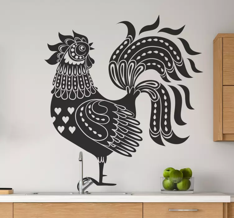 Adesivo animale elegante design del gallo - TenStickers