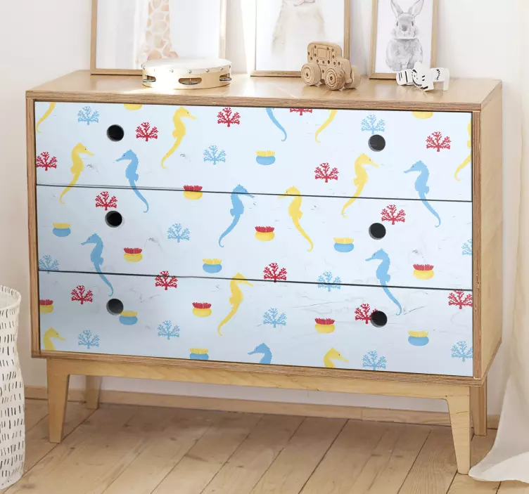 Adesivo animale motivo cavalluccio marino giocoso - TenStickers