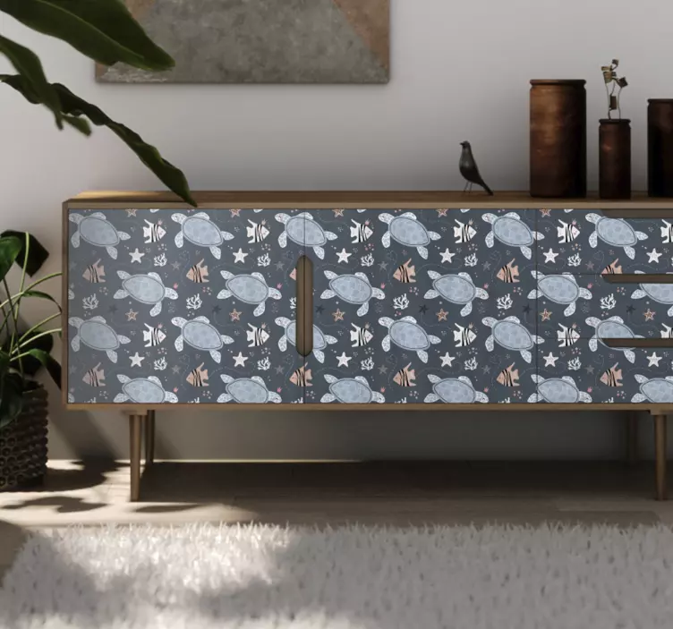 Adesivo animale motivo stravagante della tartaruga - TenStickers