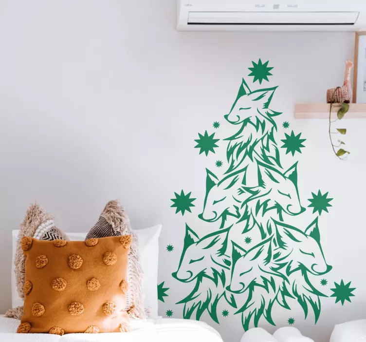 Adesivo natalizio teste di volpe multiple - TenStickers