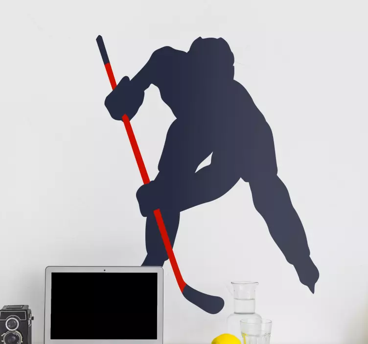 Adesivo animale schema del giocatore di hockey - TenStickers