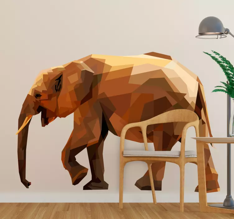 Adesivo animale selvatico elefante low poly - TenStickers