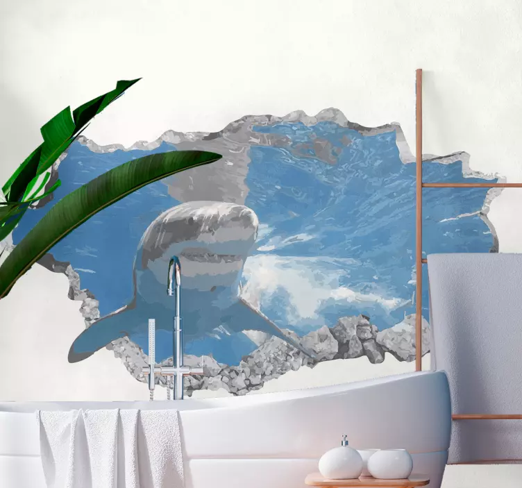 Adesivo animale selvatico squalo che emerge - TenStickers