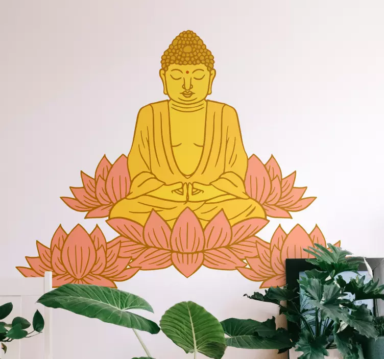 Adesivo arte figura buddha di loto - TenStickers