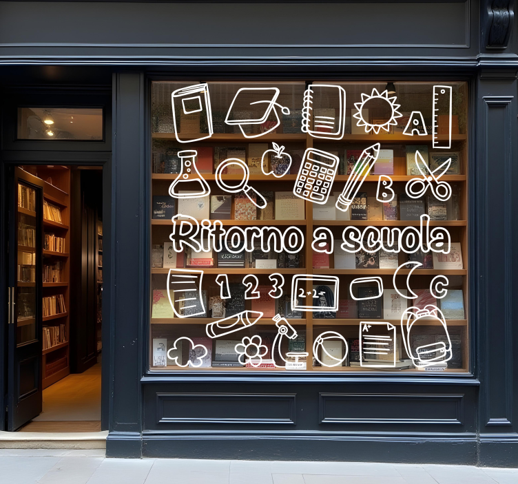 Adesivo articoli per il ritorno a scuola - TenStickers