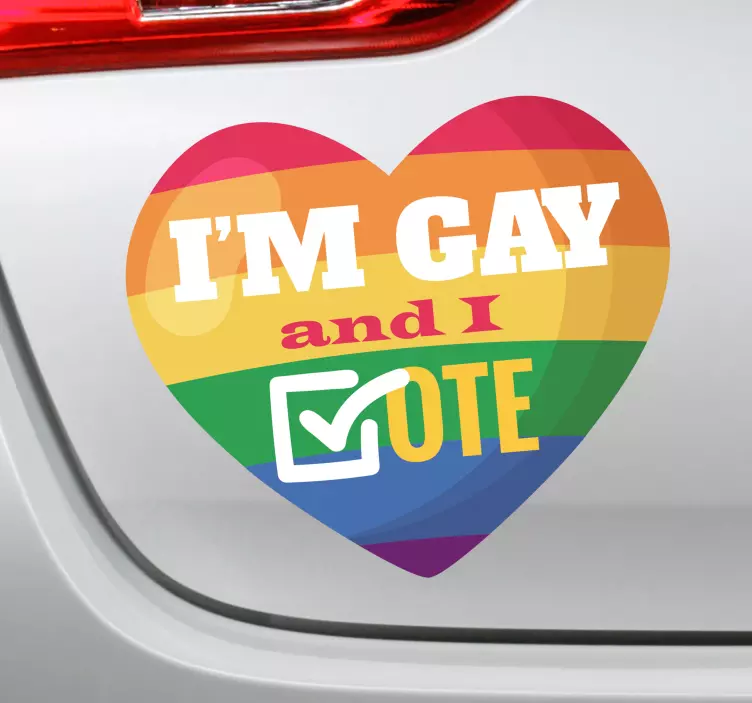 Adesivo per auto arcobaleno vota gay - TenStickers