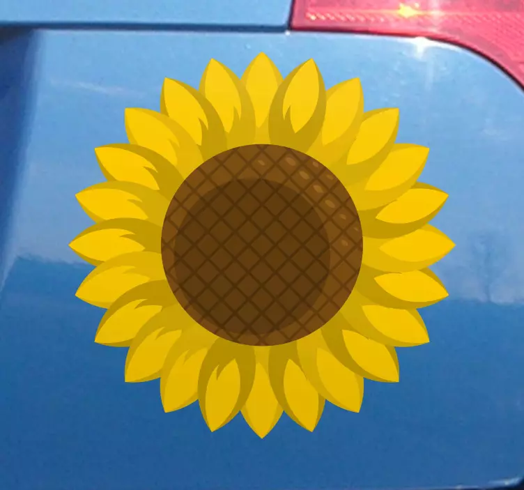 Adesivo per auto Auto girasole - TenStickers