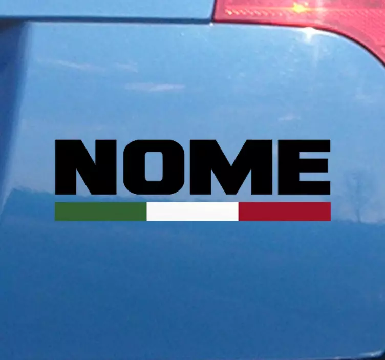 Adesivo per auto bandiera italiana e nome personalizzabile - TenStickers
