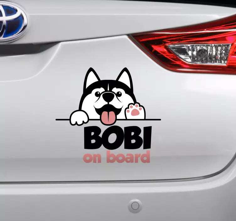 Adesivo per auto Cane con nome personalizzato - TenStickers